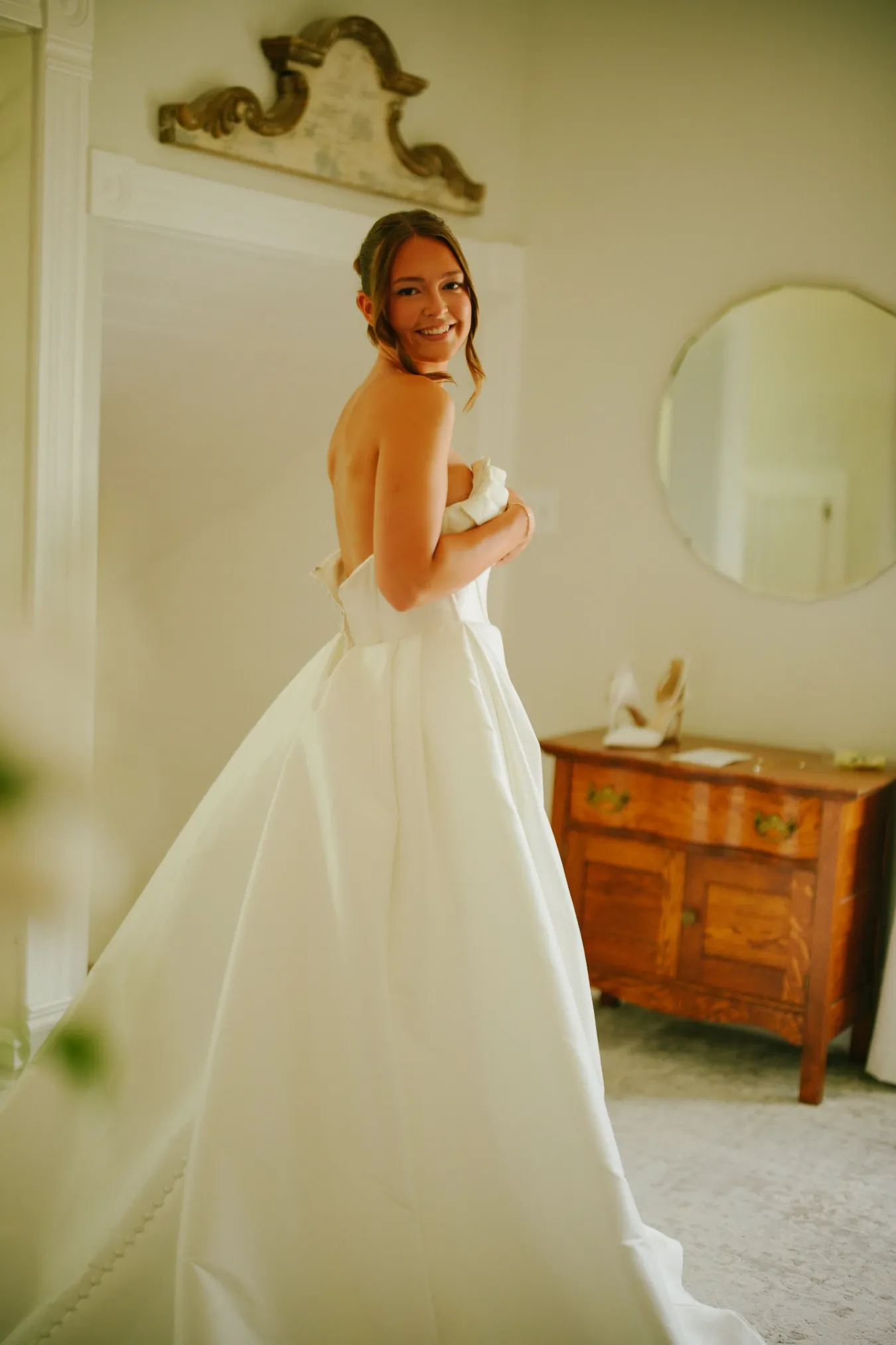 A bride getting ready
