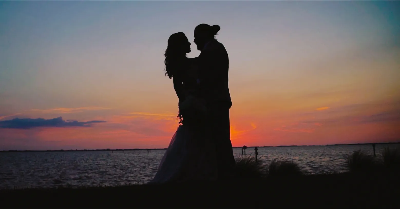 Bride and groom photographed on their wedding day